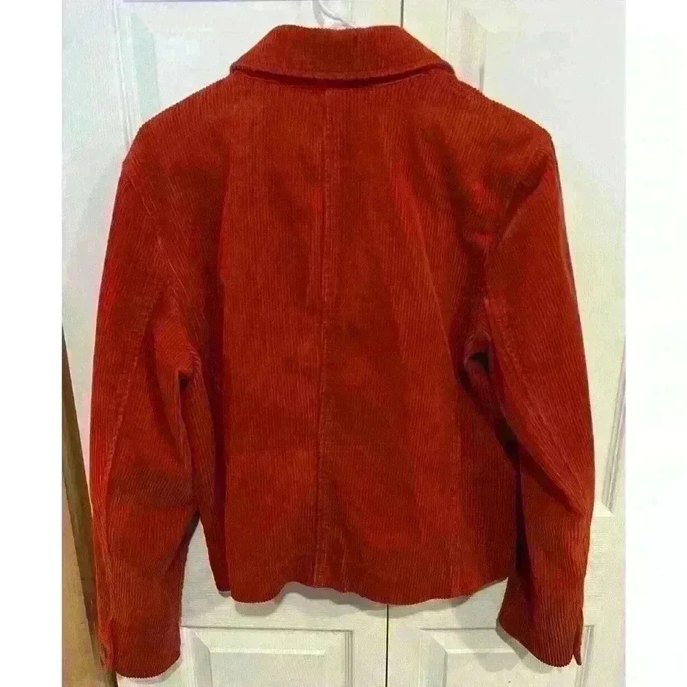 American Living Womens Corduroy Jacket Sz Large Rust Orange - Picture 2 of 8